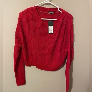 Cropped red sweater NWT